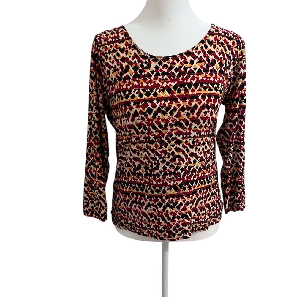 Suzie in the‎ City Multicolor Long Sleeved Patterned Top
